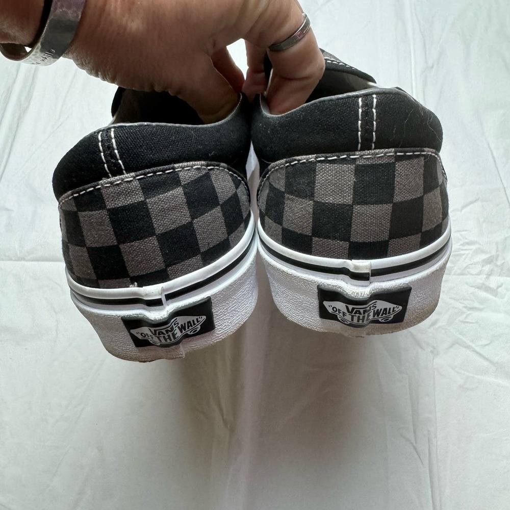 Vans Classic Slip-On Checkerboard in Black and Gray - Picture 5 of 8